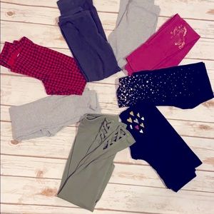 8 pairs of girls old navy leggings bundle.